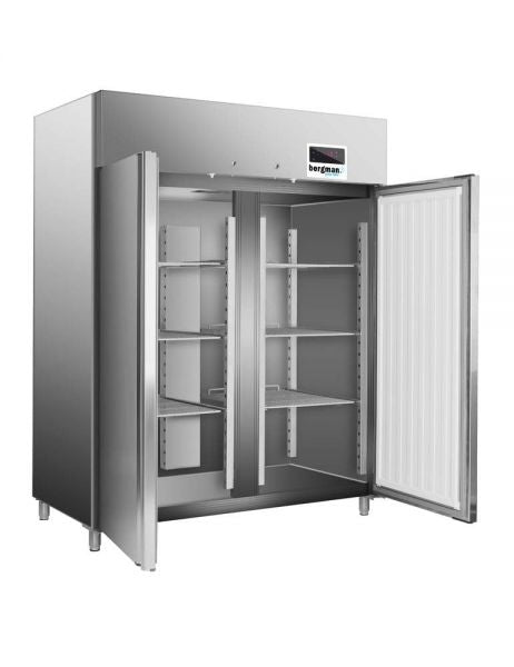 Gastro Edelstahl-Tiefkühlschrank 1400 2-türig GN 2/1 -1300 l