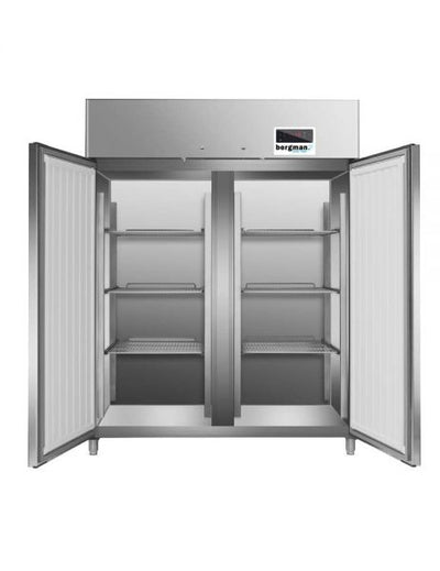 Edelstahl-Kühlschrank 1400 Gastro 2-türig GN 2/1 -1300 l