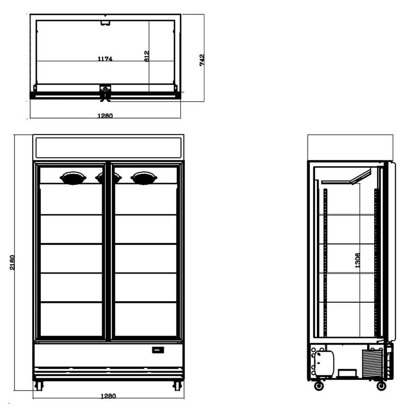 BASICLINE içecek buzdolabı 1500 l - 230 V 