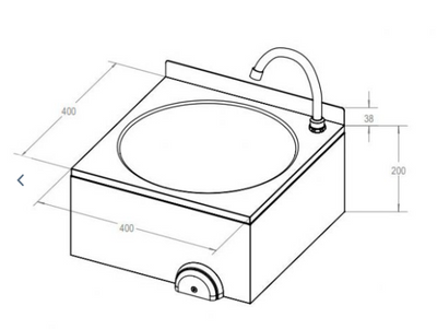 Handwaschbecken mit Kniebedienung