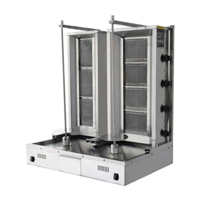 Elektro Gyrosgrill / Dönergrill mit Motor oben / 4 Brenner / max. 50 kg / inkl. Flügeltüren | SGS Gastro Elektro Gyrosgrill / Dönergrill mit Motor oben / 4 Brenner / max. 50 kg / inkl. Flügeltüren | SGS Gastro